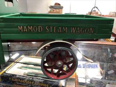 Lot 21 - Mamod live steam; SW1 steam wagon engine, green body, boxed with burner.