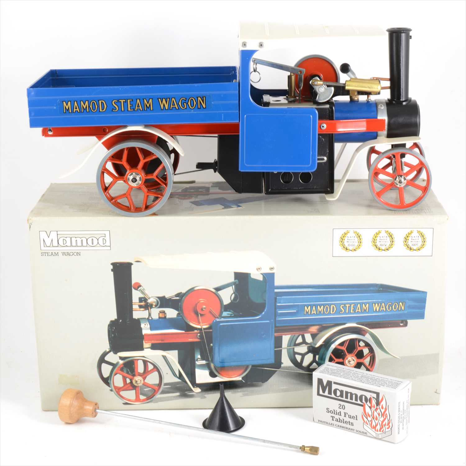 Lot 20 - Mamod live steam; SW1 steam wagon engine, blue body, boxed