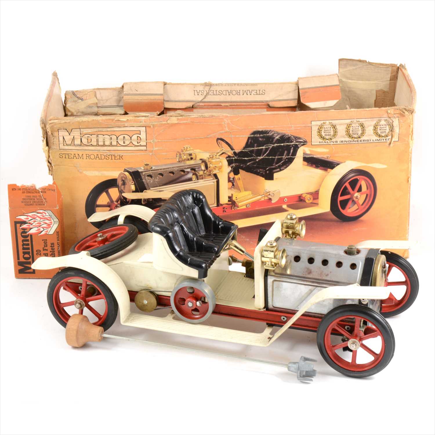 Lot 22 - Mamod live steam; SA1 steam roadster model engine, with steering pole, fuel tablets, boxed.
