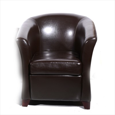 Lot 369 - A contemporary brown leather tub chair