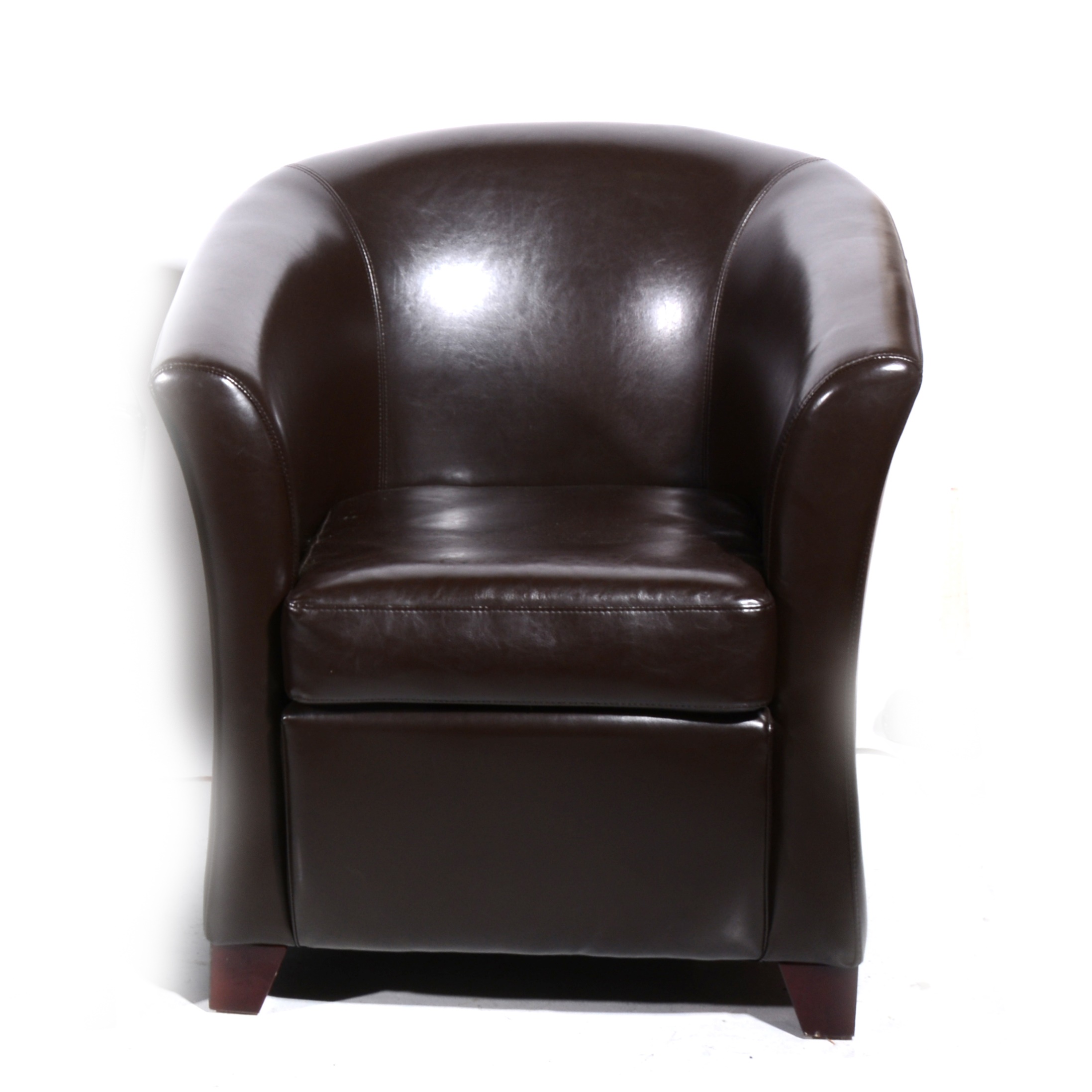 Lot 369 A contemporary brown leather tub chair
