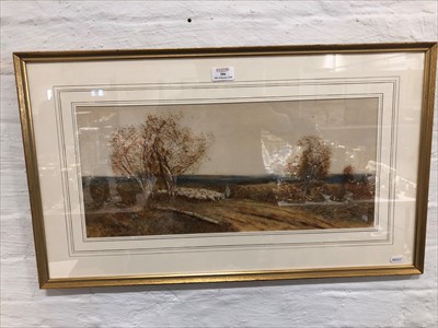 Lot 306 - Fred Hines, Rural landscape with sheep, and...