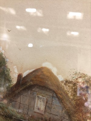Lot 306 - Fred Hines, Rural landscape with sheep, and...