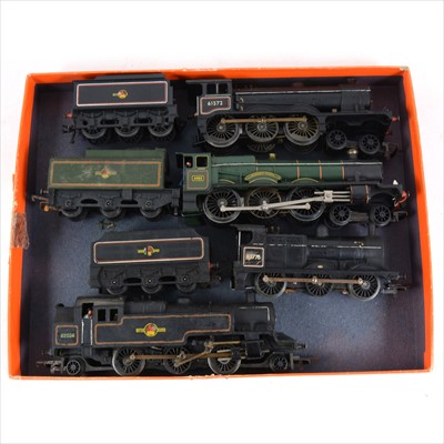 Lot 63 - Tri-ang OO gauge model railway locomotives; four including R59 2-6-2 BR black, etc