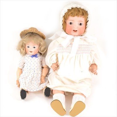 Lot 379 - Two Heubach & Koppelsdorf bisque head dolls.