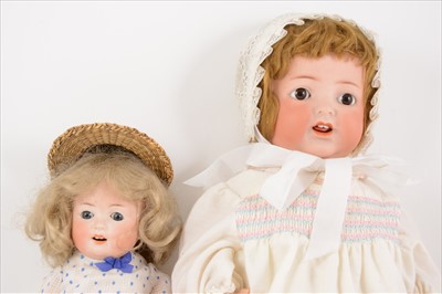 Lot 379 - Two Heubach & Koppelsdorf bisque head dolls.