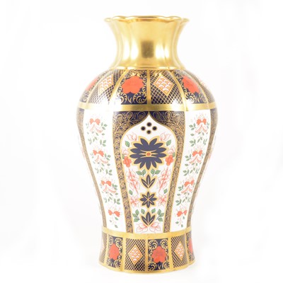 Lot 380 - A Royal Crown Derby 'Solid Gold' Arum Lily vase, 2006