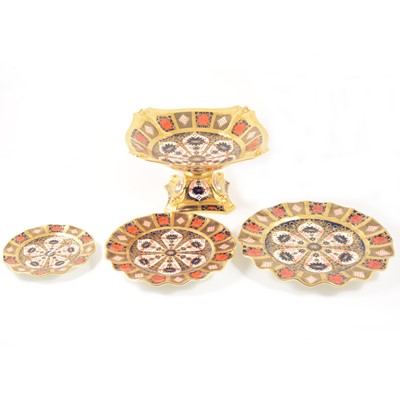 Lot 378 - A Royal Crown Derby comport, 1996, and an Old Imari cake stand