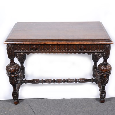 Lot 481 - A Victorian Jacobean revival carved oak centre table