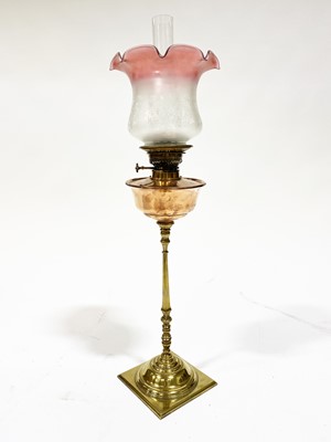 Lot 516 - A brass and copper oil lamp, by W. A. S. Benson