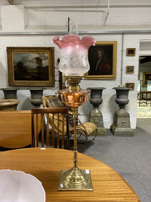 Lot 516 - A brass and copper oil lamp, by W. A. S. Benson