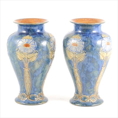 Lot 89 - A pair of Doulton Lambeth stoneware vases
