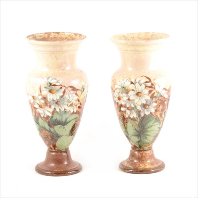 Lot 19 - A pair of Doulton Lambeth 'Impasto' Ware vases, dated 1879