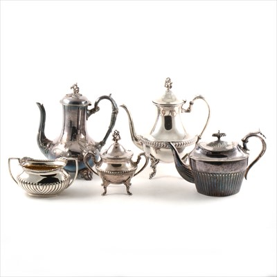 Lot 100 - A quantity of silver-plated wares, teasets...