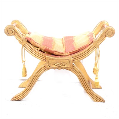 Lot 265 - A gilt X-frame Savranola style stool