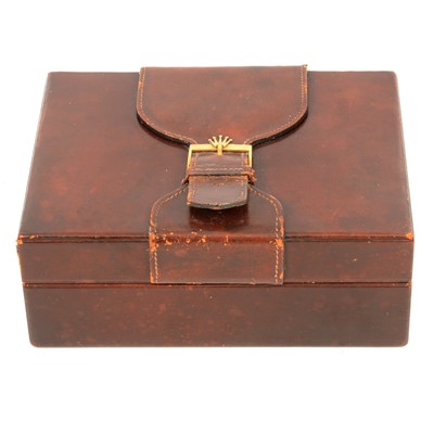 Lot 362 - A Rolex brown leather watch box with buckle.