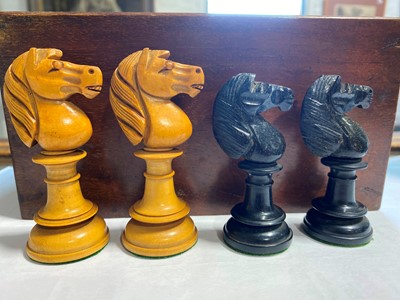 Lot 328 - A St George pattern chess set, in boxwood and ebony, Jaques, London