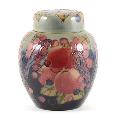 Lot 102 - Sally Tuffin for Moorcroft, 'Finches' a ginger jar and cover