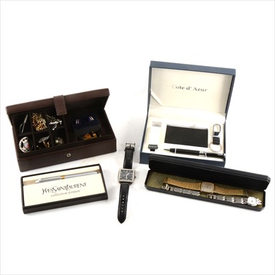 Lot 150 - A collection of pens, watches, penknives, cufflinks etc.
