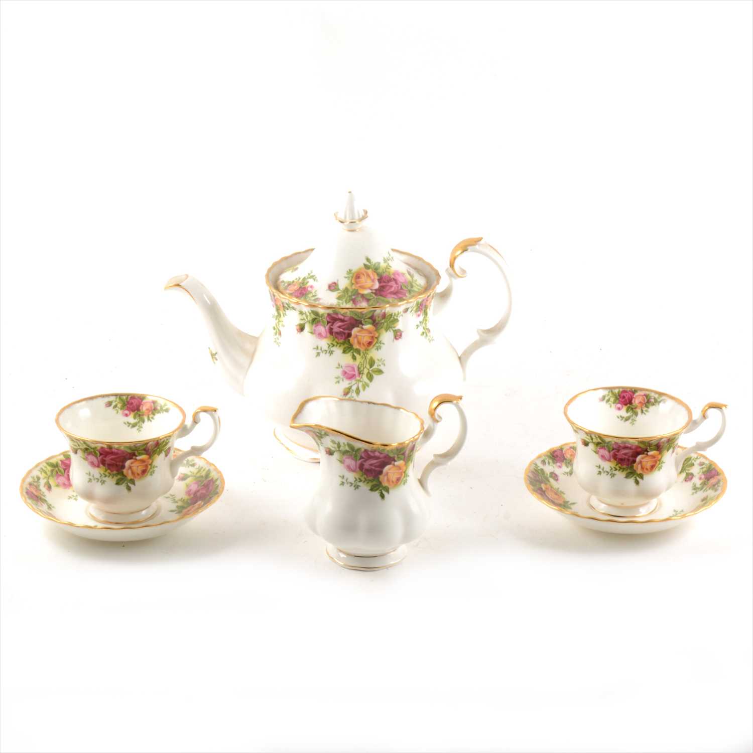 Lot 51 - Royal Albert bone china tea service, Old Country Roses pattern.