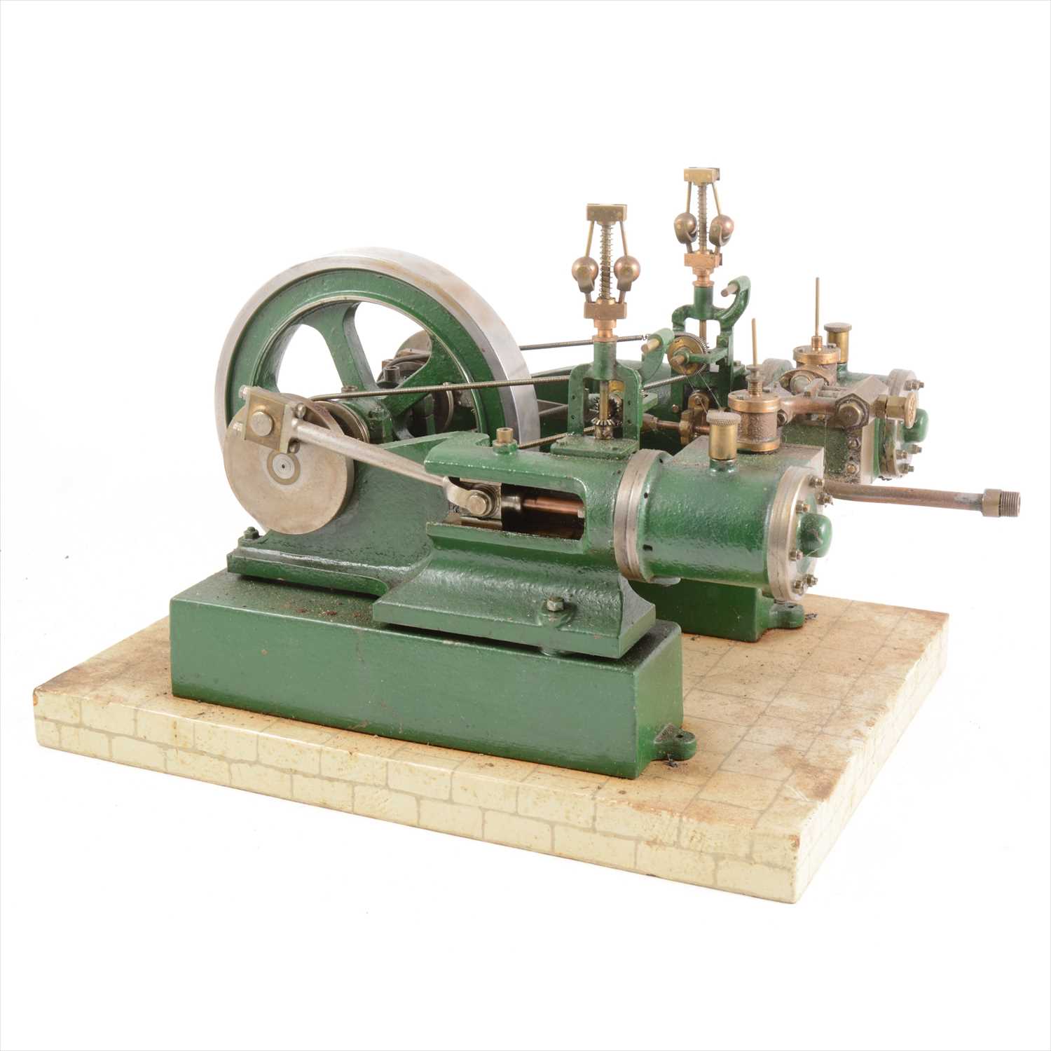 Lot 8 - A well-built twin-cylinder mill engine; live steam model, 1inch scale, with 5 1/2inch flywheel
