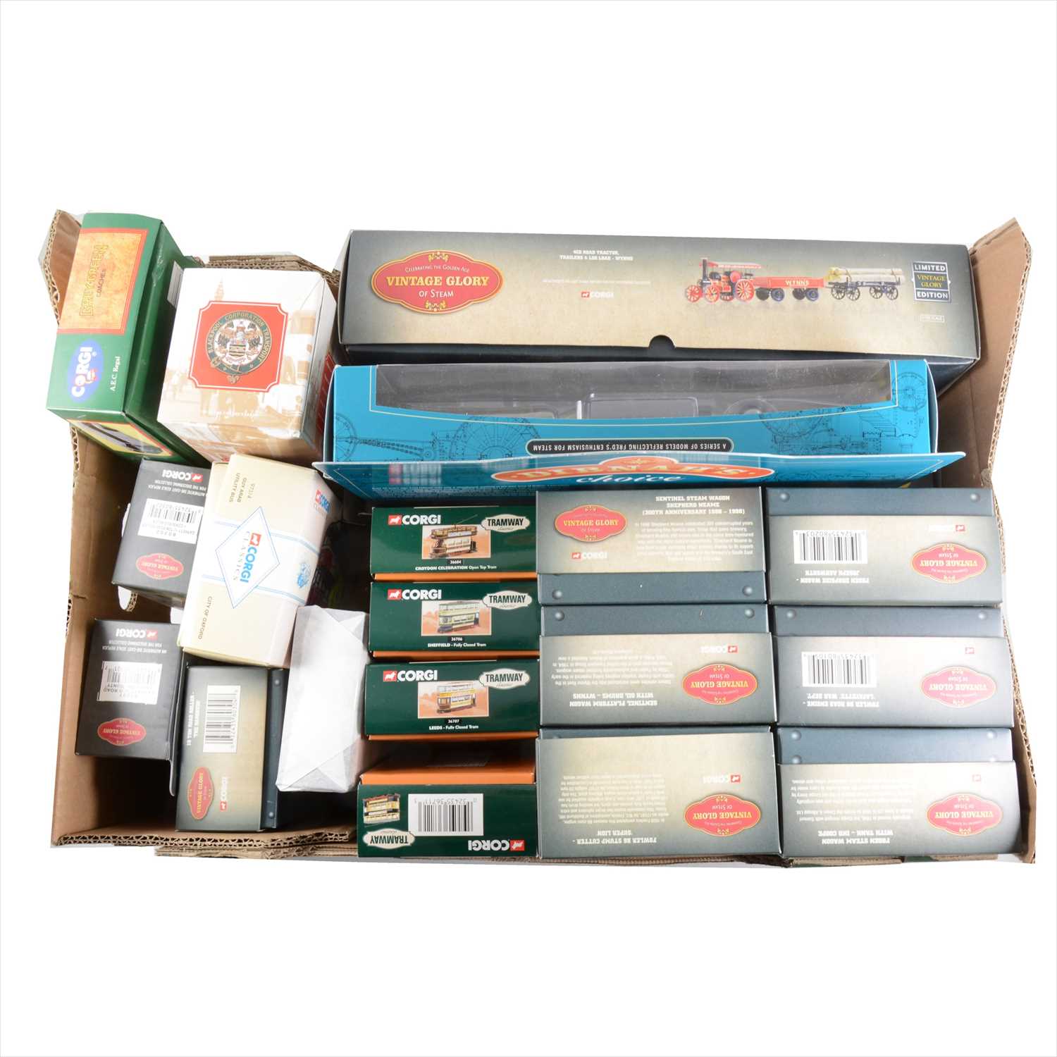 Lot 201 - Corgi Toys Vintage Glory series die-cast models; eleven including no.80305 4CD road tractor and others.