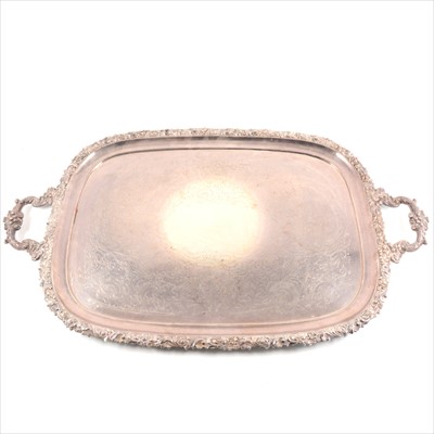 Lot 136 - An electroplated tea tray