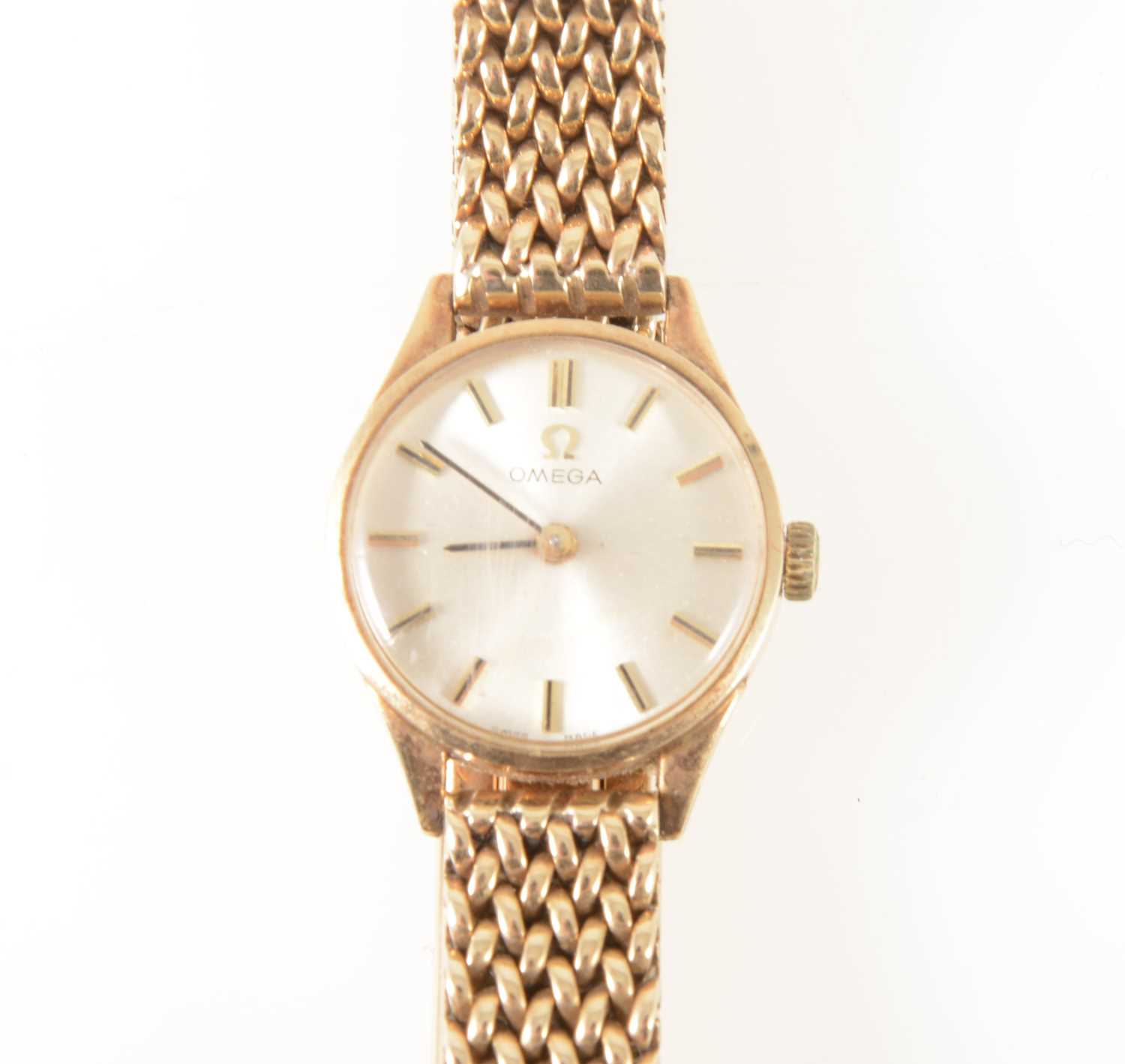 Lot 152 - Omega - a lady's 9 carat yellow gold bracelet watch.