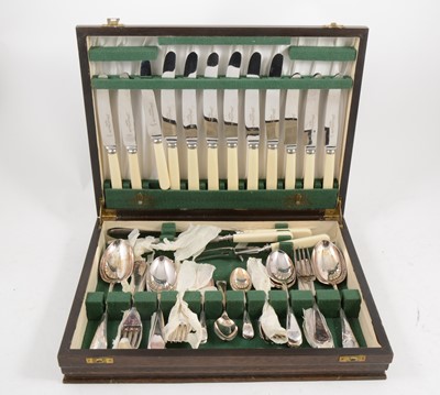 Lot 1085 - Part canteen of silver plated cutlery