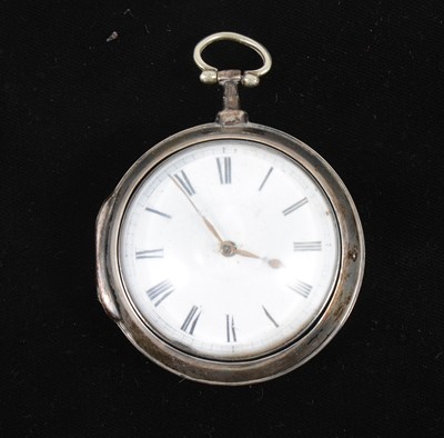 Lot 1375 - P Jackson, Liverpool - a silver pair cased pocket watch.