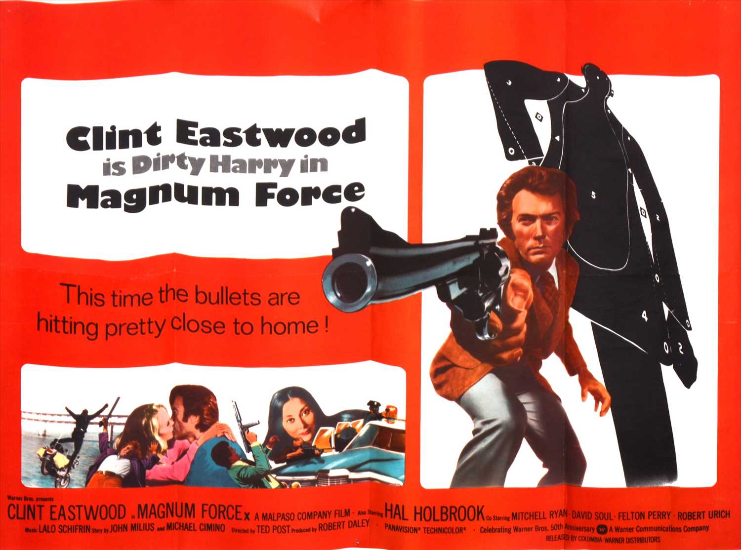 Lot 126 - Two British film Quad posters Dirty Harry is Magnum Force and a double-bill poster.