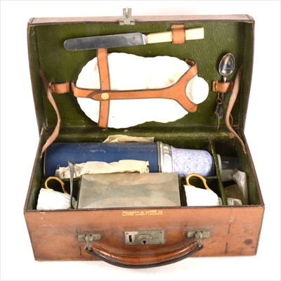 Lot 184 - A vintage leather picnic set, Mappin & Webb