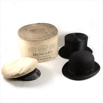 Lot 178 - Silk Top hat, the box marked Dunn & Co.,...