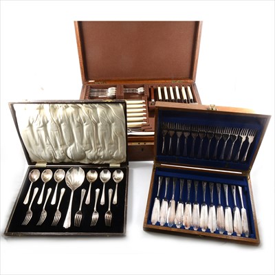Lot 177 - Canteen of plated cutlery by Alexander Clark & Co
