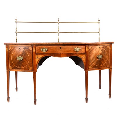 Lot 487 - A George III inlaid mahogany bowfront sideboard