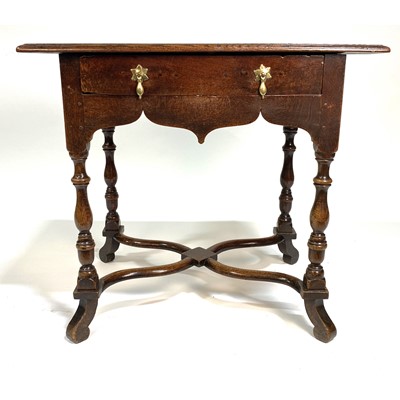 Lot 275 - A joined oak side table, early 18th Century