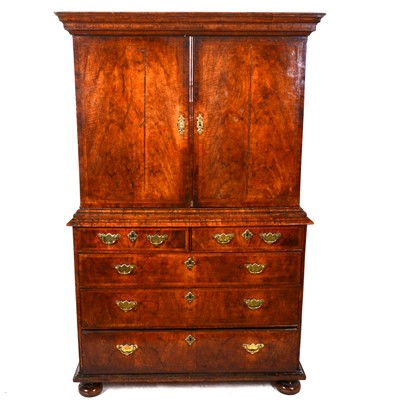 Lot 279 - A George II walnut cabinet on chest, late 18th Century