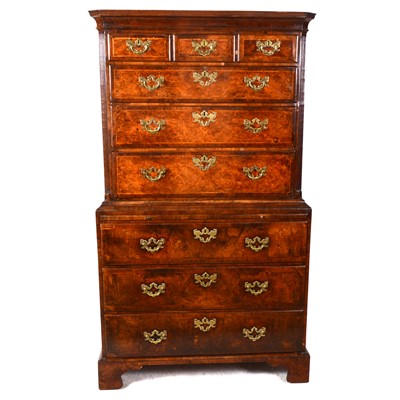 Lot 281 - A George III walnut chest on chest