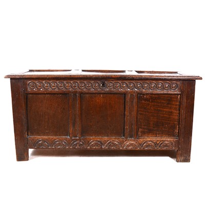 Lot 641 - A joined oak coffer, late 18th Century