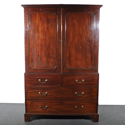 Lot 543 - A George III mahogany linen press