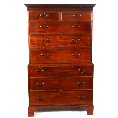 Lot 635 - A George III mahogany chest on chest