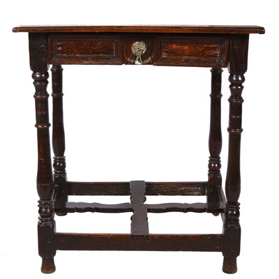 Lot 277 - A joined oak side table, part late 17th Century