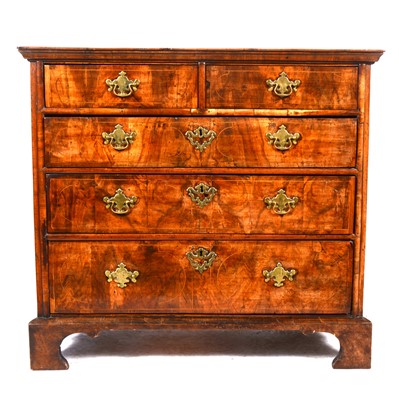 Lot 299 - A George II walnut chest of drawers