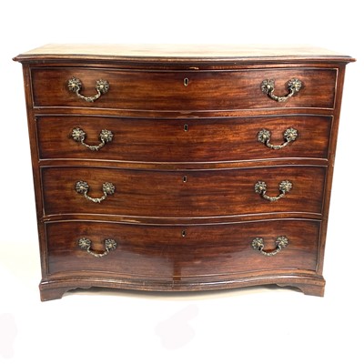 Lot 304 - A George III mahogany serpentine chest of drawers