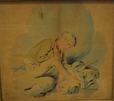 Lot 260 - E Parcell, Shepherd boy washing in a stream