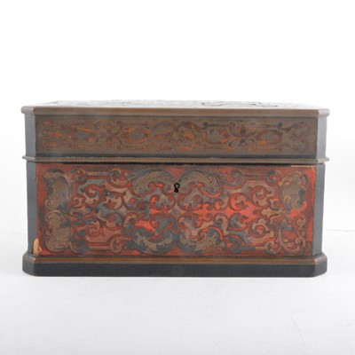 Lot 258 - A Boulle work and ebonised tea caddy