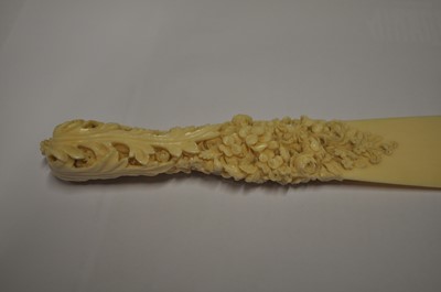 Lot 71 - A carved ivory letter knife, probably French, late 19th century