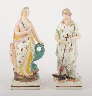 Lot 52A - A Staffordshire earthenware figure of Venus with Cupid, in the manner of Enoch Wood, circa 1820