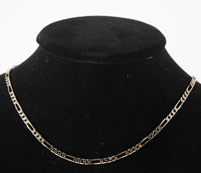 Lot 117 - A 9 carat yellow gold figaro link necklace