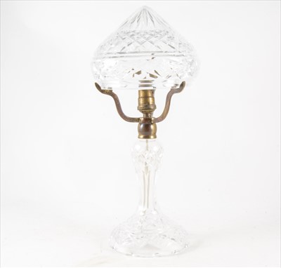 Lot 141 - A cut glass table lamp with matching shade